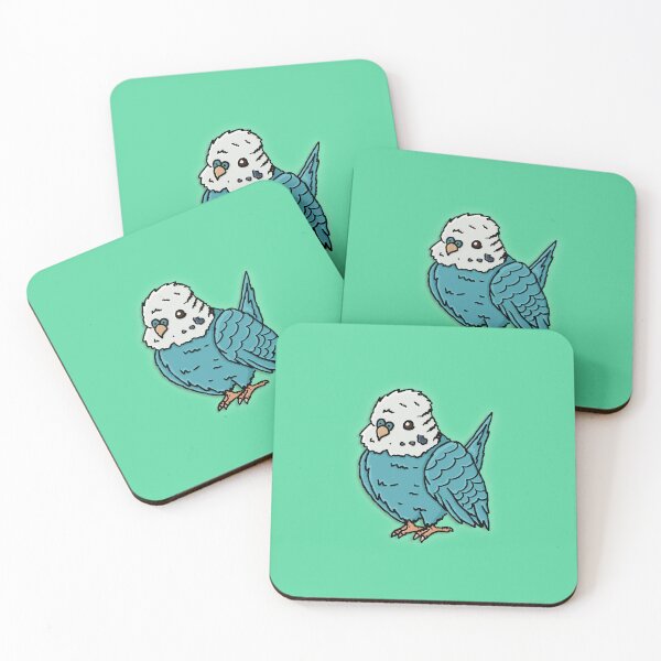 Item preview, Fluffy Blue Budgie designed and sold by Squawkable.