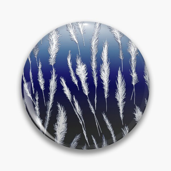 Item preview, White Wild Grasses on Dark Blue Hues Gradient Background designed and sold by Beachy.