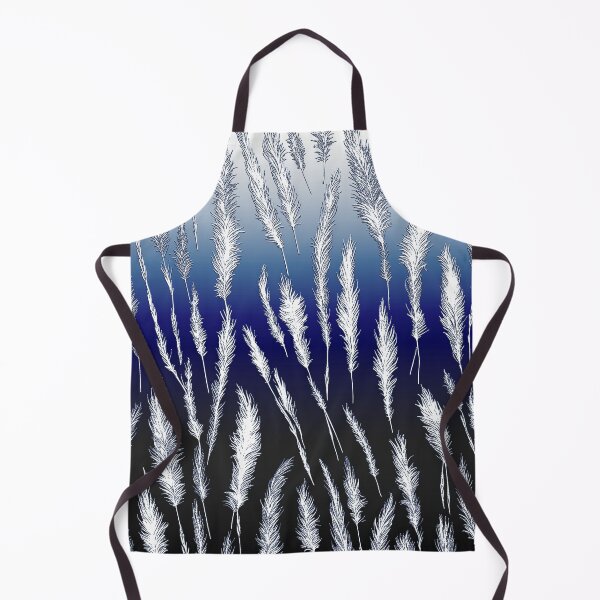 Item preview, White Wild Grasses on Dark Blue Hues Gradient Background designed and sold by Beachy.