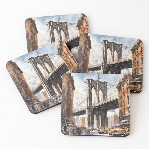 Item preview, Brooklyn Bridge: Iconic Watercolor Artistry on Display designed and sold by LSVart.
