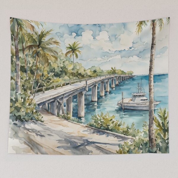 Item preview, Florida Keys Overseas Highway: Watercolor Scenic Journey designed and sold by LSVart.