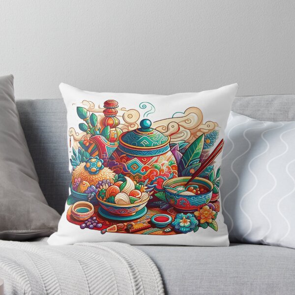 Item preview, Whimsical Sticker of a Succulent Chinese Feast Meal designed and sold by TeeSocio.