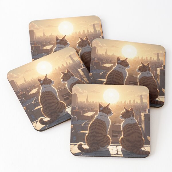 Item preview, Two cats watching the sunset designed and sold by CreativPurpose.