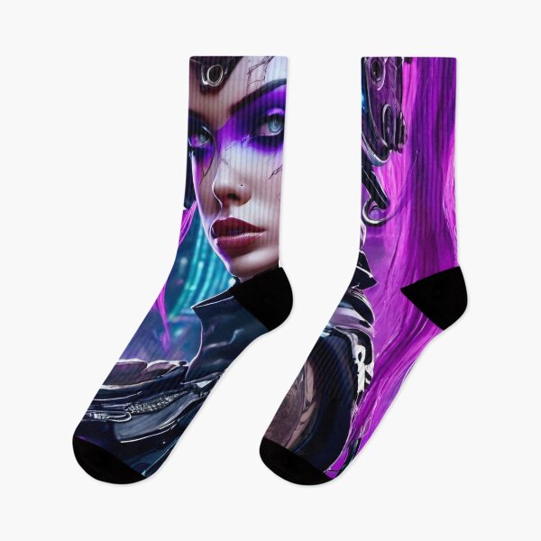Artikelvorschau, Lila Cyberpunk Merc - Sci-Fi-Art-Konzept entworfen und verkauft von Delerat7.