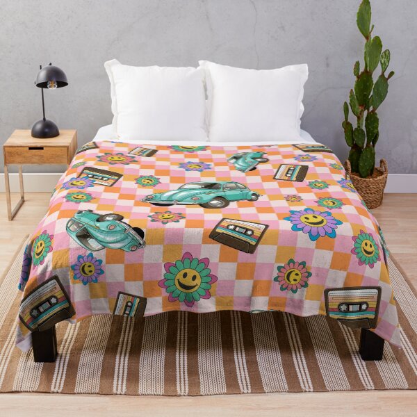 Item preview, seamless pattern Retro car, cassette tape and smily face flower designed and sold by OneLastWish.