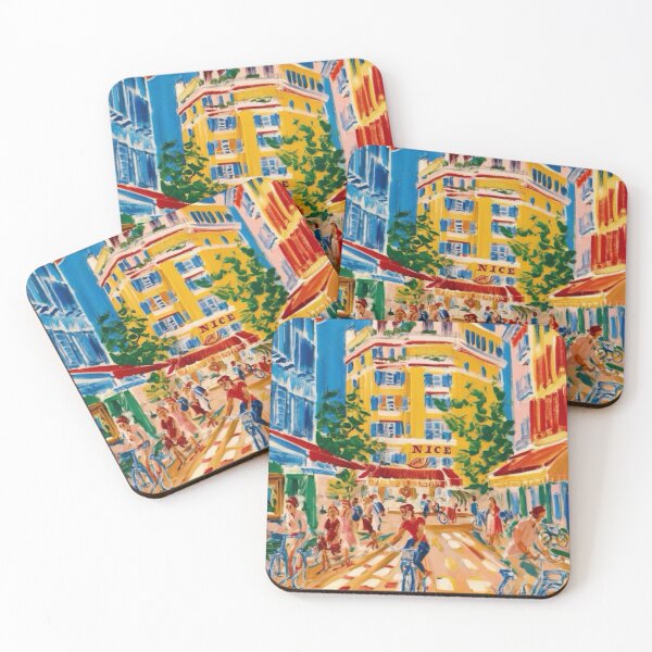 Item preview, Vibrant Nice Street Scene - Colorful French Riviera Cityscape designed and sold by CARRAANN.