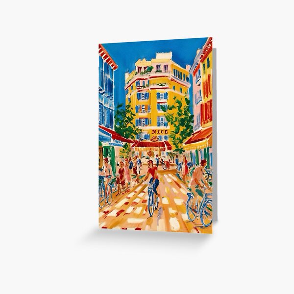 Item preview, Vibrant Nice Street Scene - Colorful French Riviera Cityscape designed and sold by Carraann .