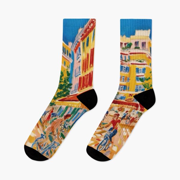 Item preview, Vibrant Nice Street Scene - Colorful French Riviera Cityscape designed and sold by CARRAANN.