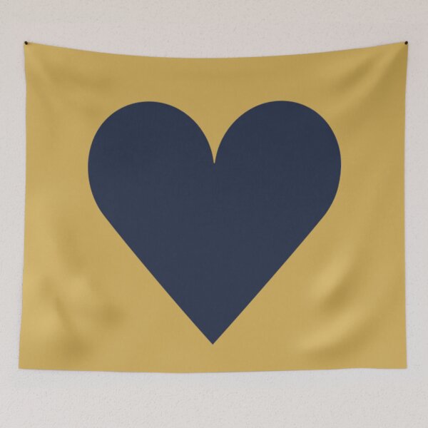 Item preview, Single NAVY BLUE LOVE HEART on a GOLD Background designed and sold by RachelMacht.