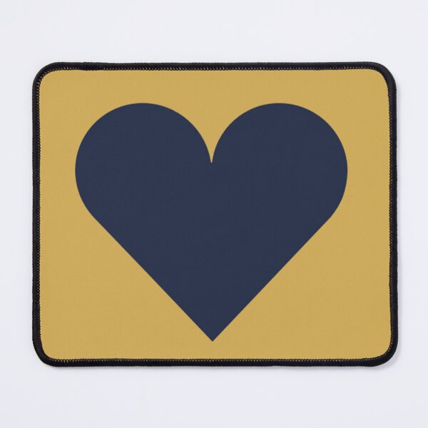 Item preview, Single NAVY BLUE LOVE HEART on a GOLD Background designed and sold by RachelMacht.