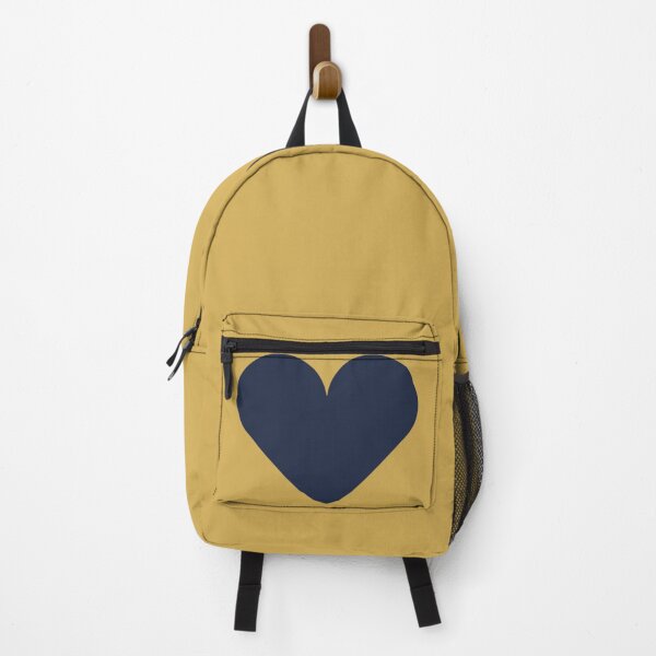 Item preview, Single NAVY BLUE LOVE HEART on a GOLD Background designed and sold by RachelMacht.