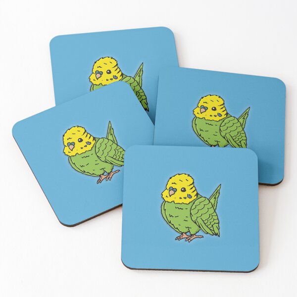 Item preview, Fluffy Yellow & Green Budgie designed and sold by Squawkable.