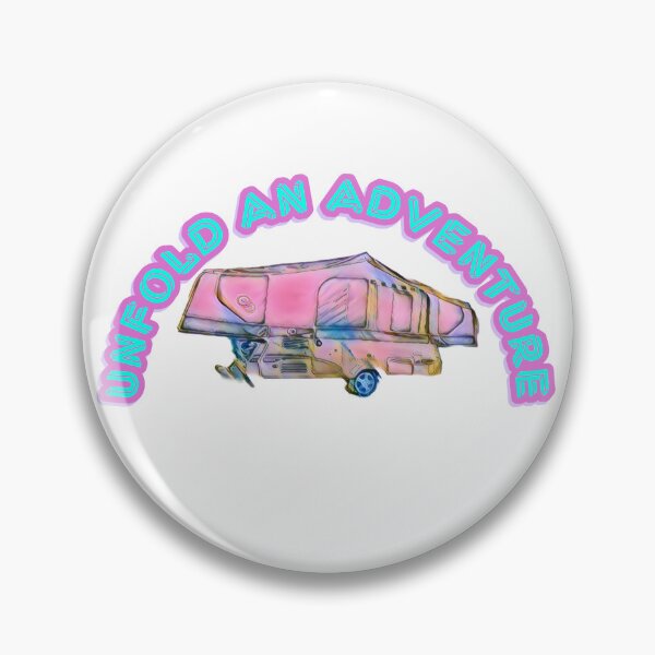 Item preview, Unfold an Adventure Pink and Blue Folding Caravan designed and sold by BeccaAelishe.