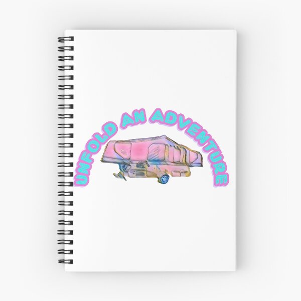 Item preview, Unfold an Adventure Pink and Blue Folding Caravan designed and sold by BeccaAelishe.