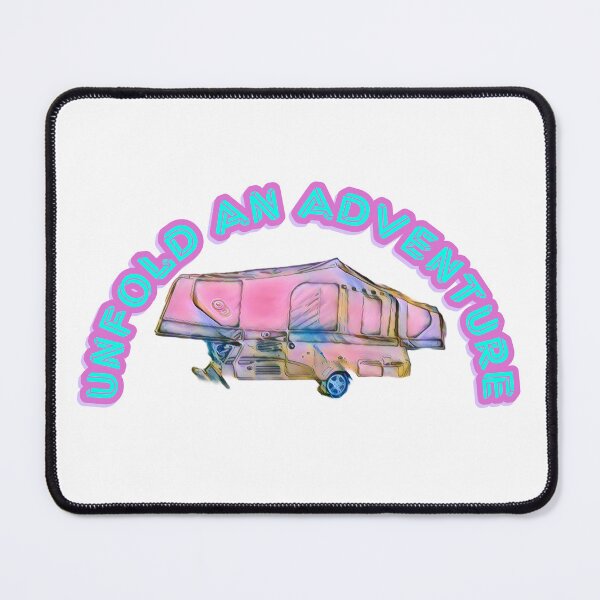 Item preview, Unfold an Adventure Pink and Blue Folding Caravan designed and sold by BeccaAelishe.