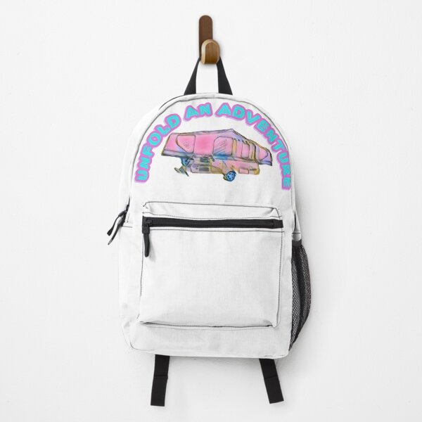 Item preview, Unfold an Adventure Pink and Blue Folding Caravan designed and sold by BeccaAelishe.