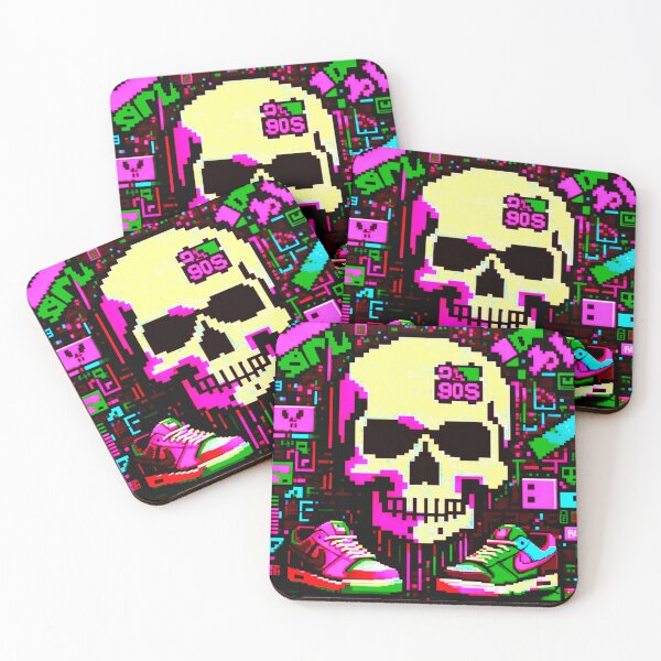 Item preview, 90s Graffiti Skull: Pixel Art Streetwear designed and sold by Ronny-Owiso.