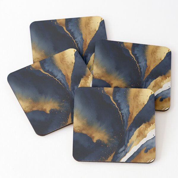 Item preview, Blue and gold watercolor art designed and sold by shokA Design.