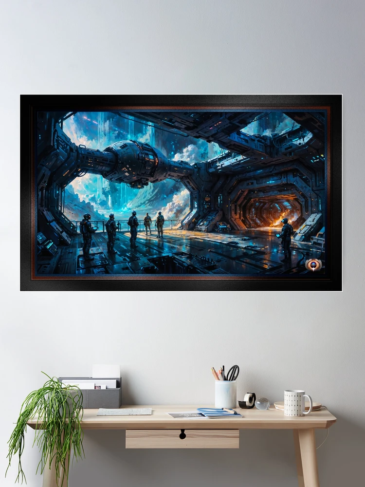 Sci-Fi Futuristic Spaceship As Crew Prepares To Explore Planet Surface AI Concept Art by Xzendor7 - A Magnificent Adventure Begins 2 Sci-Fi Futuristic Spaceship As Crew Prepares To Explore Planet Surface Engrossing AI Concept Art by Xzendor7 Room Decor Poster Art Print