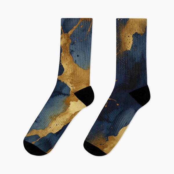 Item preview, Blue and gold watercolor art designed and sold by shokA Design.