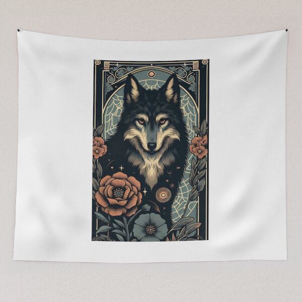 Item preview, Mystical Forest Wolf Moon - Enchanted Nature Artwork designed and sold by MiszungART.