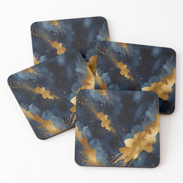 Item preview, Blue and gold watercolor art designed and sold by shokA Design.