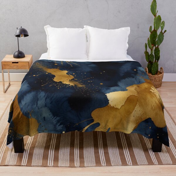 Item preview, Blue and gold watercolor art designed and sold by shokA Design.