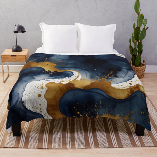 Item preview, Blue and gold watercolor art designed and sold by shokA Design.