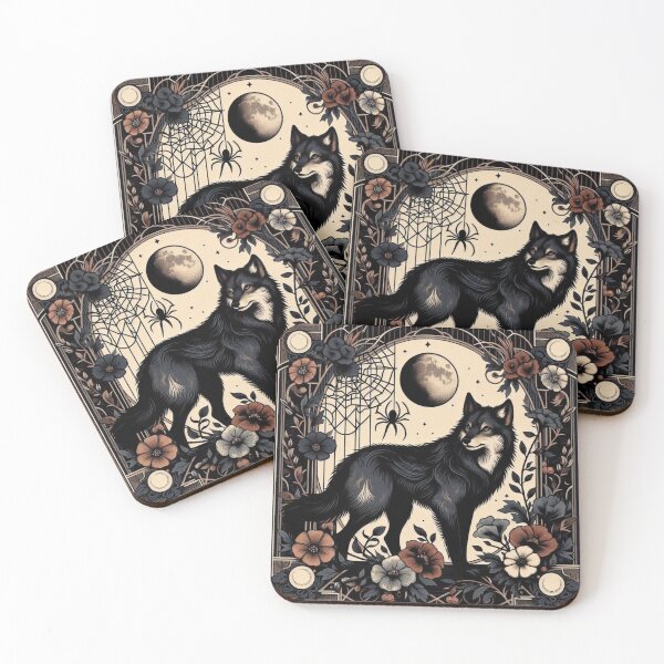 Item preview, Mystical Forest Wolf Moon - Enchanted Nature Artwork designed and sold by MiszungART.