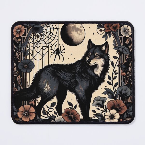 Item preview, Mystical Forest Wolf Moon - Enchanted Nature Artwork designed and sold by MiszungART.