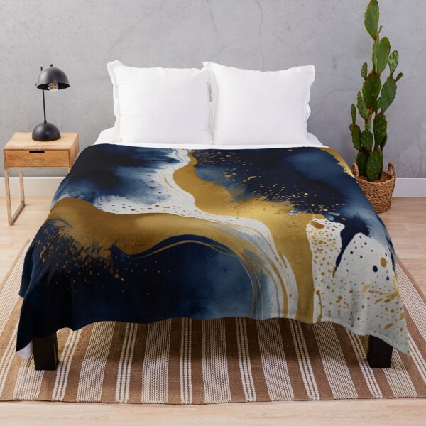 Item preview, Blue and gold watercolor art designed and sold by shokA Design.