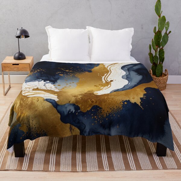 Item preview, Blue and gold watercolor art designed and sold by shokA Design.