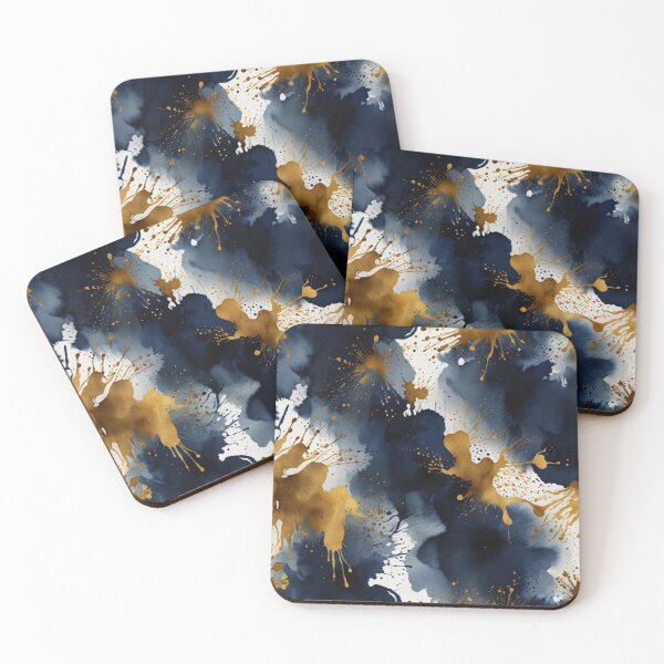 Item preview, Blue and gold watercolor art designed and sold by shokA Design.