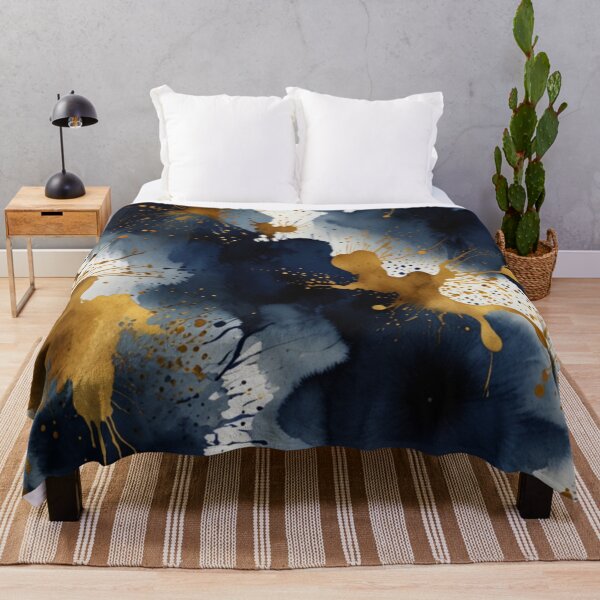 Item preview, Blue and gold watercolor art designed and sold by shokA Design.