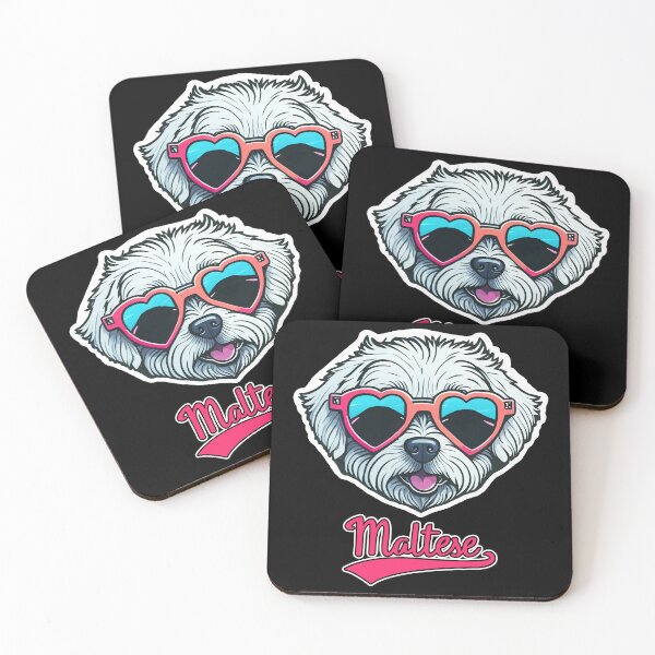 Item preview, Maltese in Heart Shaped Sunglasses designed and sold by KellysComColors.