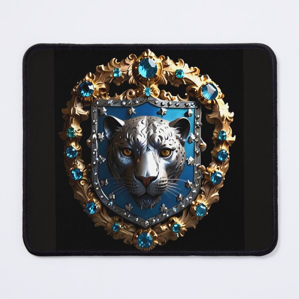 Item preview, Golden Sapphire Silver Panther Coat Of Arms designed and sold by Way Way Cool.