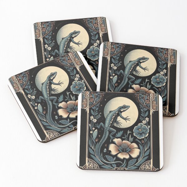 Item preview, Enchanted Forest Lizard Art - Mystical Nature & Ornament Design Art designed and sold by MiszungART.