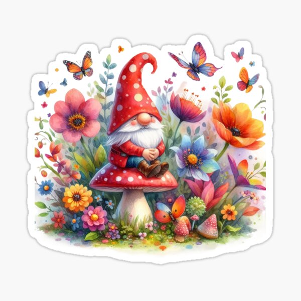 Item preview,  Gnome and Spring Flowers designed and sold by deniz kaya.