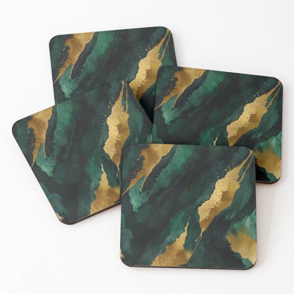 Item preview, Green and gold watercolour art designed and sold by shokA Design.