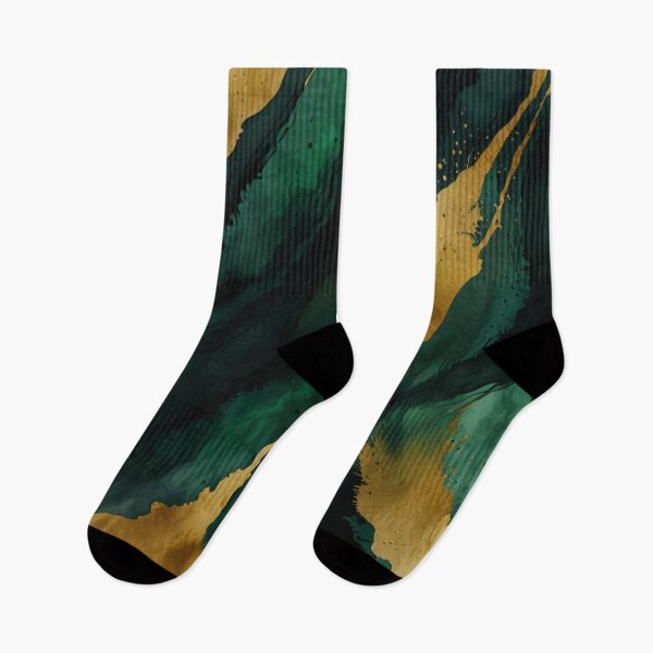 Item preview, Green and gold watercolour art designed and sold by shokA Design.