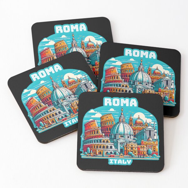 Item preview, Vintage retro Architectural landscape skyline of Roma, Italy. Beautiful travel design. designed and sold by Unitepeople.