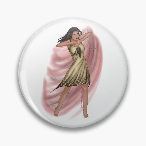 Item preview, Serene woman dancing with a pretty dress designed and sold by AssortedDrawings.