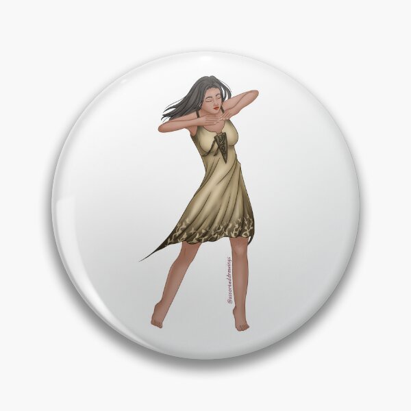 Item preview, Serene woman dancing with a pretty dress (nb) designed and sold by AssortedDrawings.