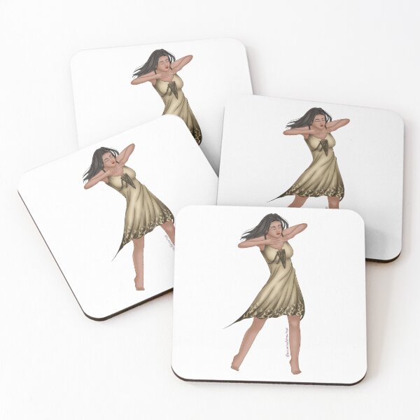 Item preview, Serene woman dancing with a pretty dress (nb) designed and sold by AssortedDrawings.