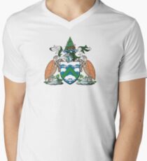 Coat of Arms of Ascension Island Men's V-Neck T-Shirt