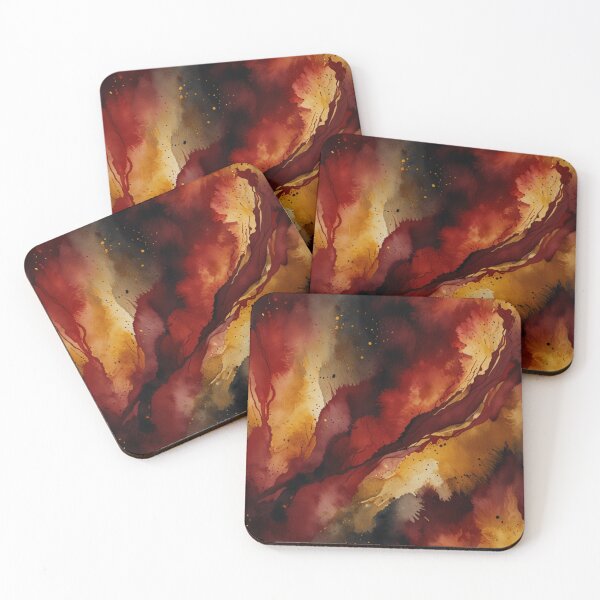 Item preview, Red and gold watercolour art designed and sold by shokA Design.