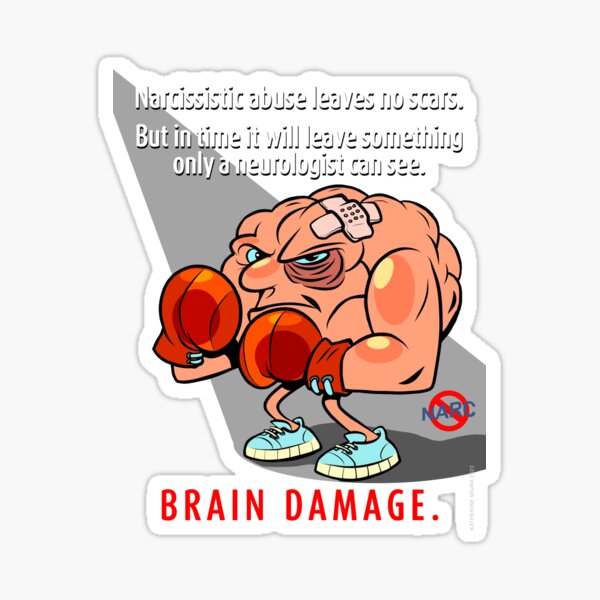 Narcissistic abuse: Boxing brain. Sticker
