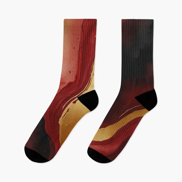 Item preview, Red and gold watercolour art designed and sold by shokA Design.