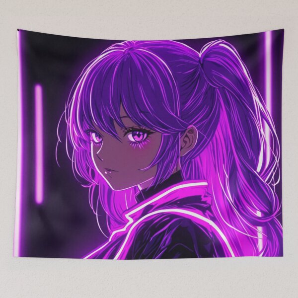 Item preview, Cute purple anime beauty designed and sold by AdultAnime.