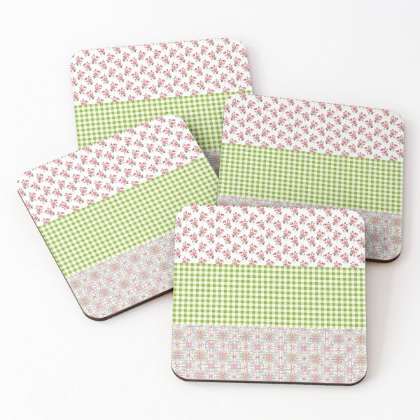 Item preview, Roses Gingham Check Patchwork Quilt Cottagecore Style designed and sold by CheriesArt.